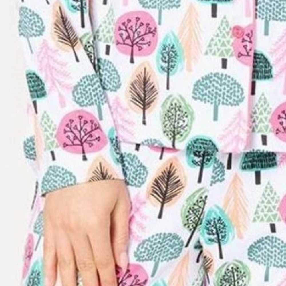 Muk Luks Dream Cloud Tree Print Pajamas PJ Set Women's Sleepwear 2X - Picture 2 of 8